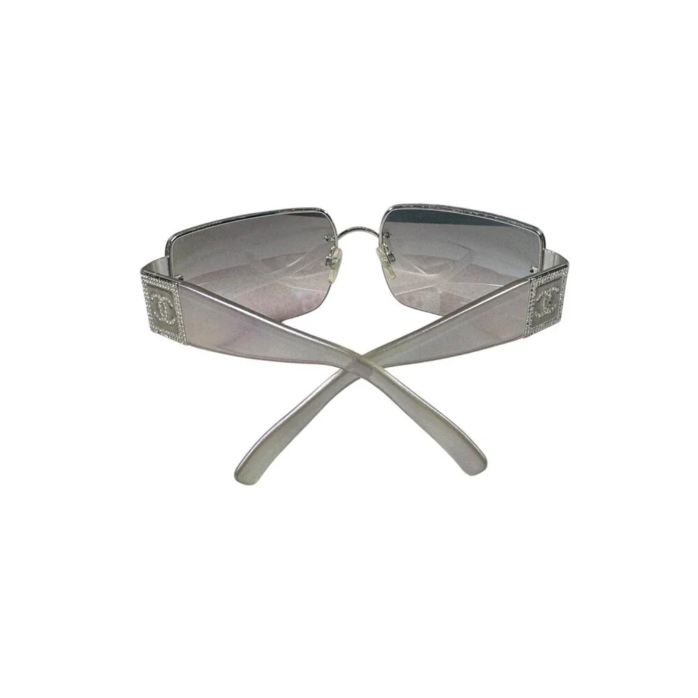 Chanel 4095 Iridescent Rimless Sunglasses Crystal Rhinestone Rare VTG
